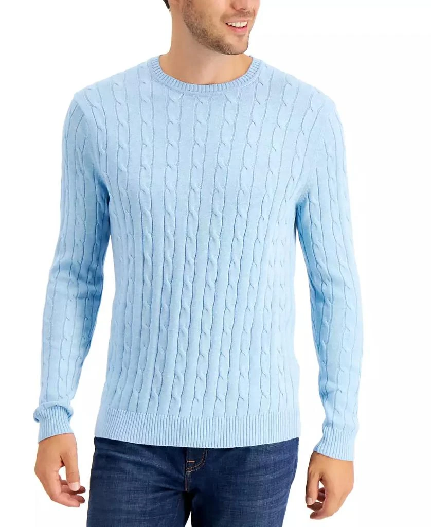 商品Club Room|Men's Cable-Knit Cotton Sweater, Created for Macy's,价格¥94,第1张图片