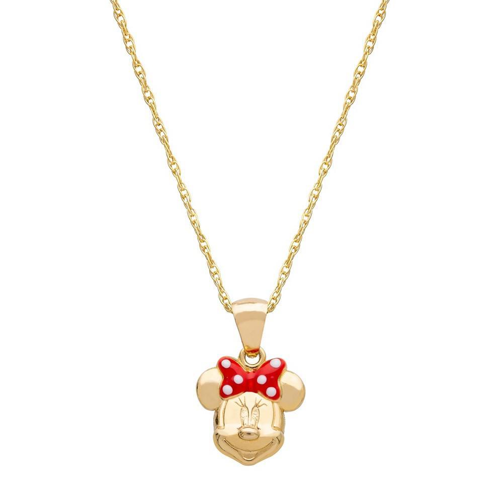 商品Disney|Children's Minnie Mouse 15" Pendant Necklace with Enamel Bow in 14k Gold,价格¥1550,第5张图片详细描述