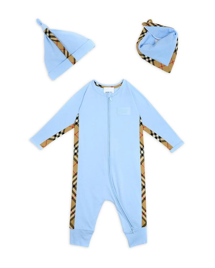 商品Burberry|Unisex Claude Mini Check Footie, Hat & Bib Gift Set - Baby,价格¥1340,第1张图片