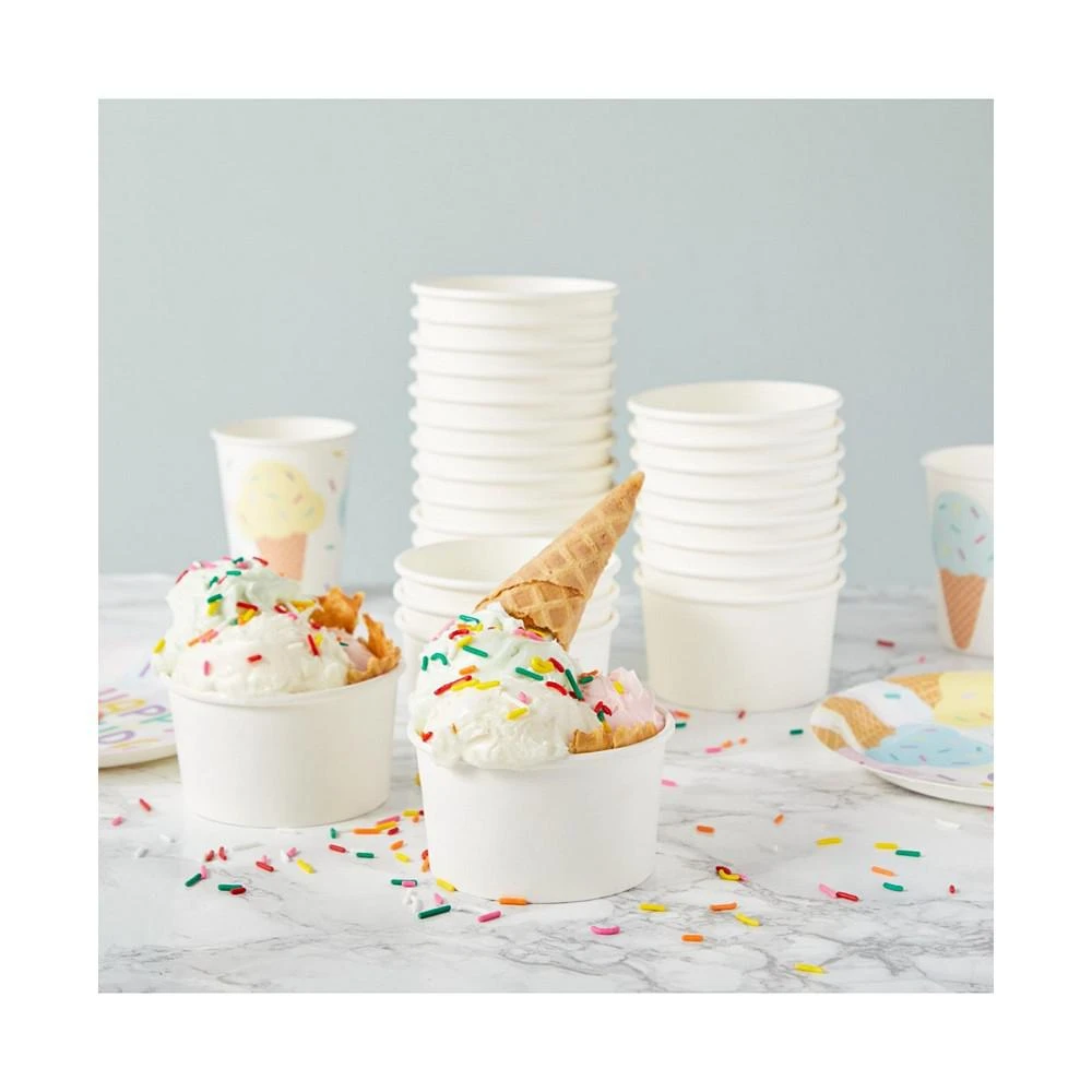 商品Juvale|200 Pack White Paper Ice Cream Cups for Sundaes and Frozen Yogurt, Disposable Dessert Bowls (8 oz),价格¥254,第2张图片详细描述