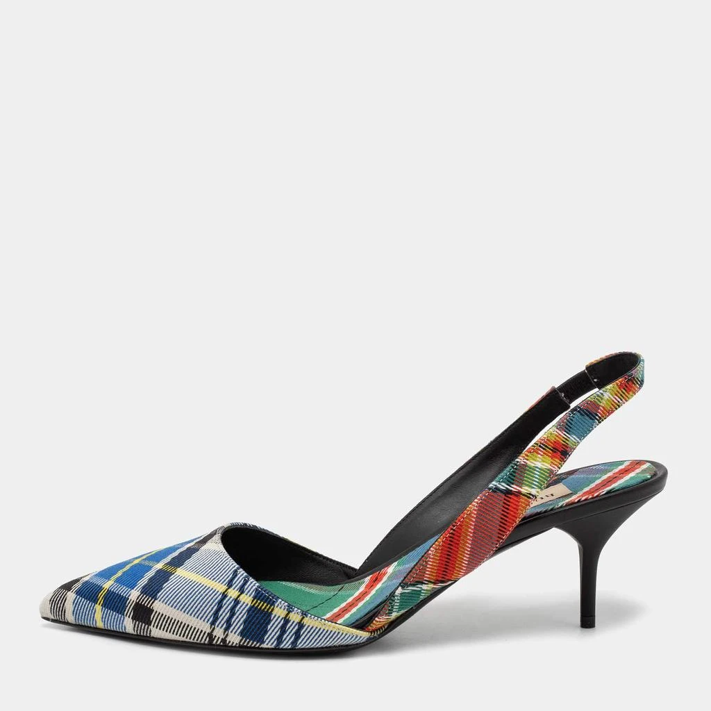商品Burberry|Burberry Multicolor Canvas Slingback Pumps Size 40,价格¥2664,第1张图片