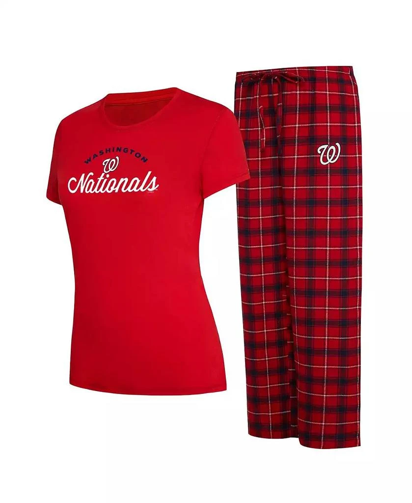 商品Concepts Sport|Women's Red, Navy Washington Nationals Arctic T-shirt and Flannel Pants Sleep Set,价格¥411,第1张图片