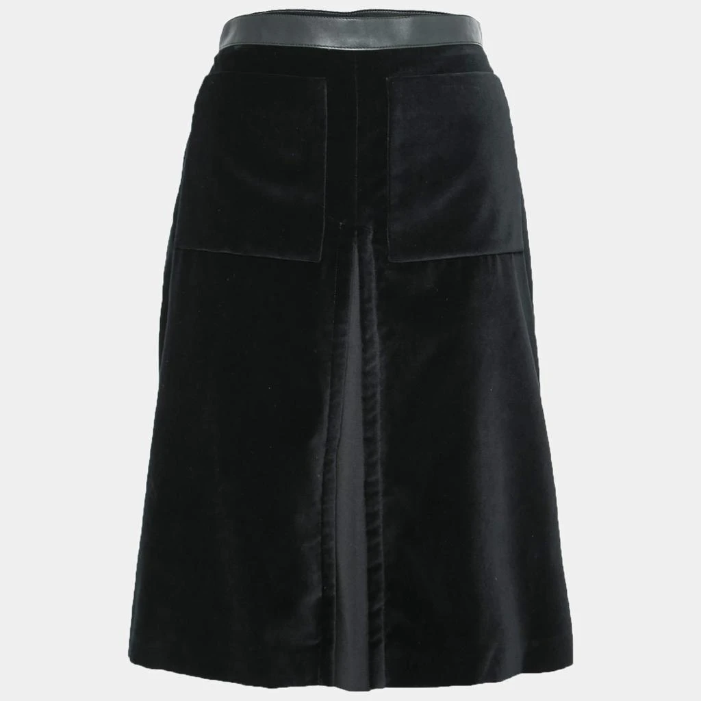 商品[二手商品] Burberry|Burberry Black Velvet Leather Trimmed Pocketed Skirt S,价格¥1868,第2张图片详细描述
