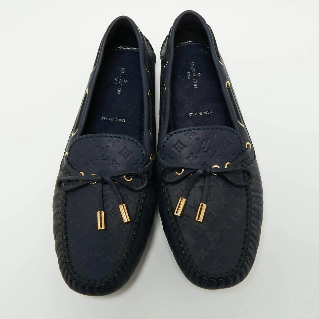 商品[二手商品] Louis Vuitton|Louis Vuitton Navy Blue Monogram Empreinte Leather Gloria Loafers Size 38.5,价格¥5664,第3张图片详细描述