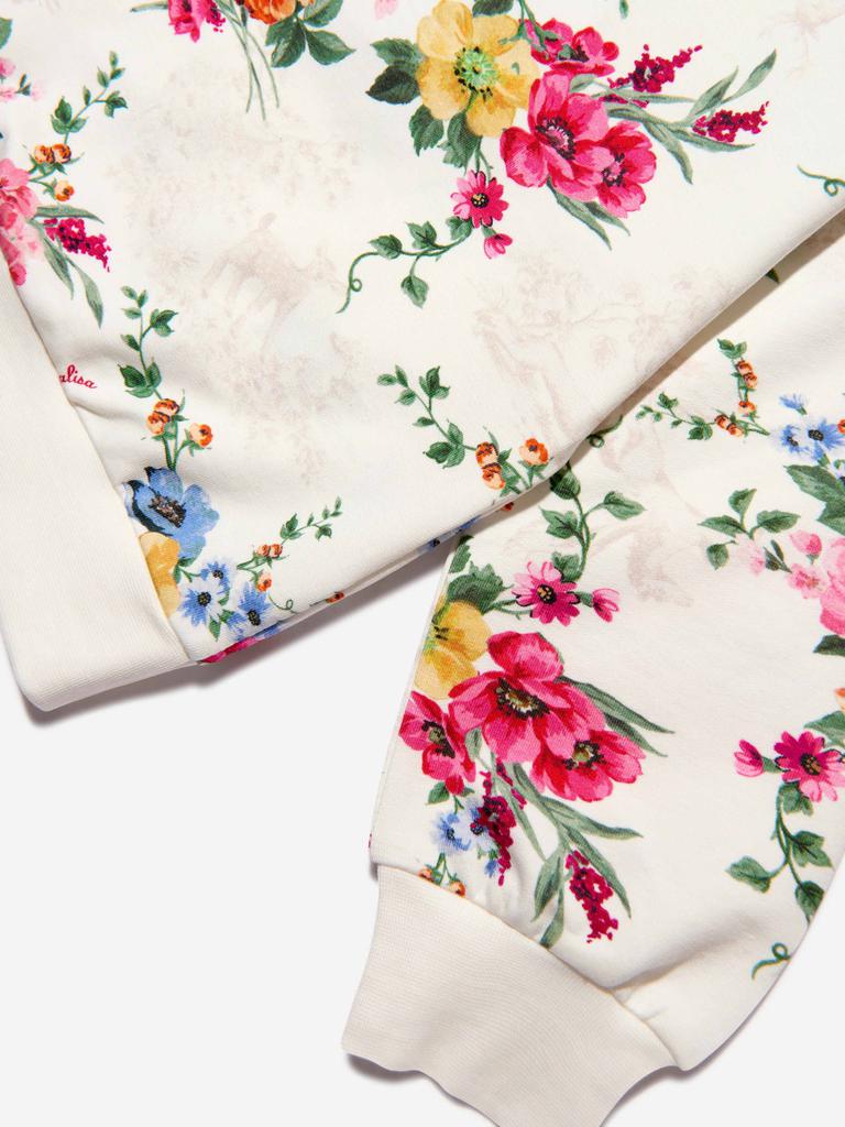 Monnalisa Ivory Girls Floral Print Sweatshirt商品第2张图片规格展示