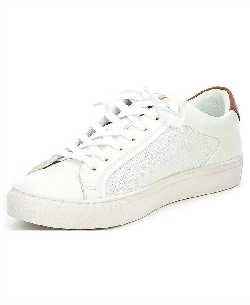 商品Steve Madden|Mens Finneas Lace-Up Sneakers In White Leather,价格¥494,第1张图片详细描述