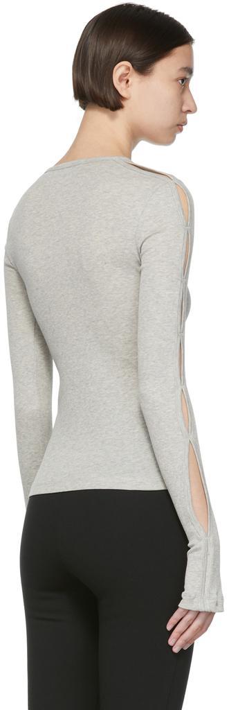 商品Helmut Lang|Gray Cotton Long Sleeve T-Shirt,价格¥932,第5张图片详细描述