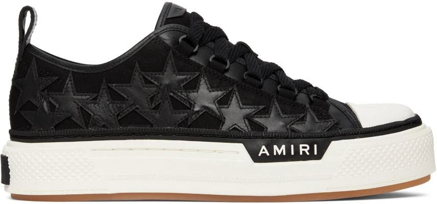 商品AMIRI|Black Stars Court Low-Top Sneakers,价格¥3233,第1张图片