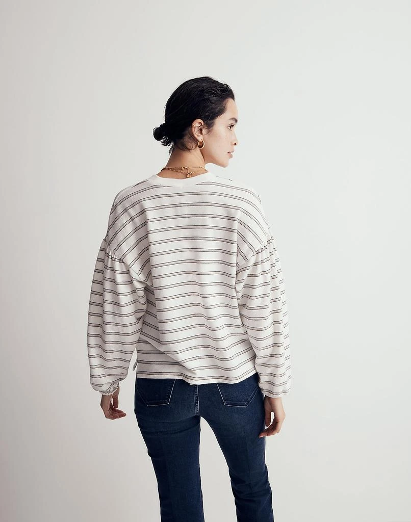 商品Madewell|Cotton-Blend Long-Sleeve Tee in Stripe,价格¥237,第3张图片详细描述