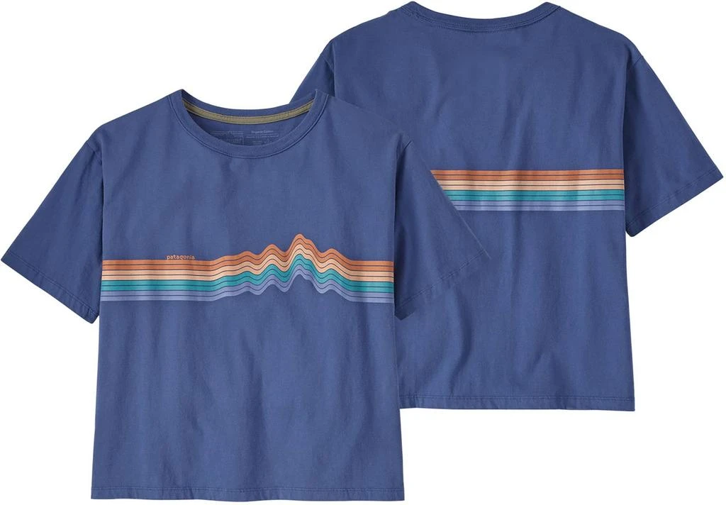 商品Patagonia|Patagonia Women's Ridge Rise Stripe Organic Easy Cut T-Shirt,价格¥205,第3张图片详细描述