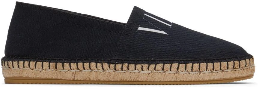 商品Valentino|Black Canvas VLTN Espadrilles,价格¥3022,第1张图片