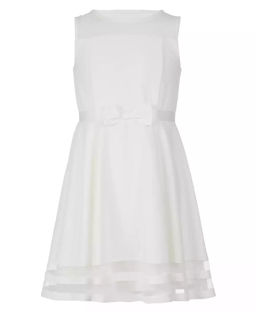 商品Calvin Klein|Big Girls Illusion Mesh Bow Front Dress,价格¥243,第4张图片详细描述