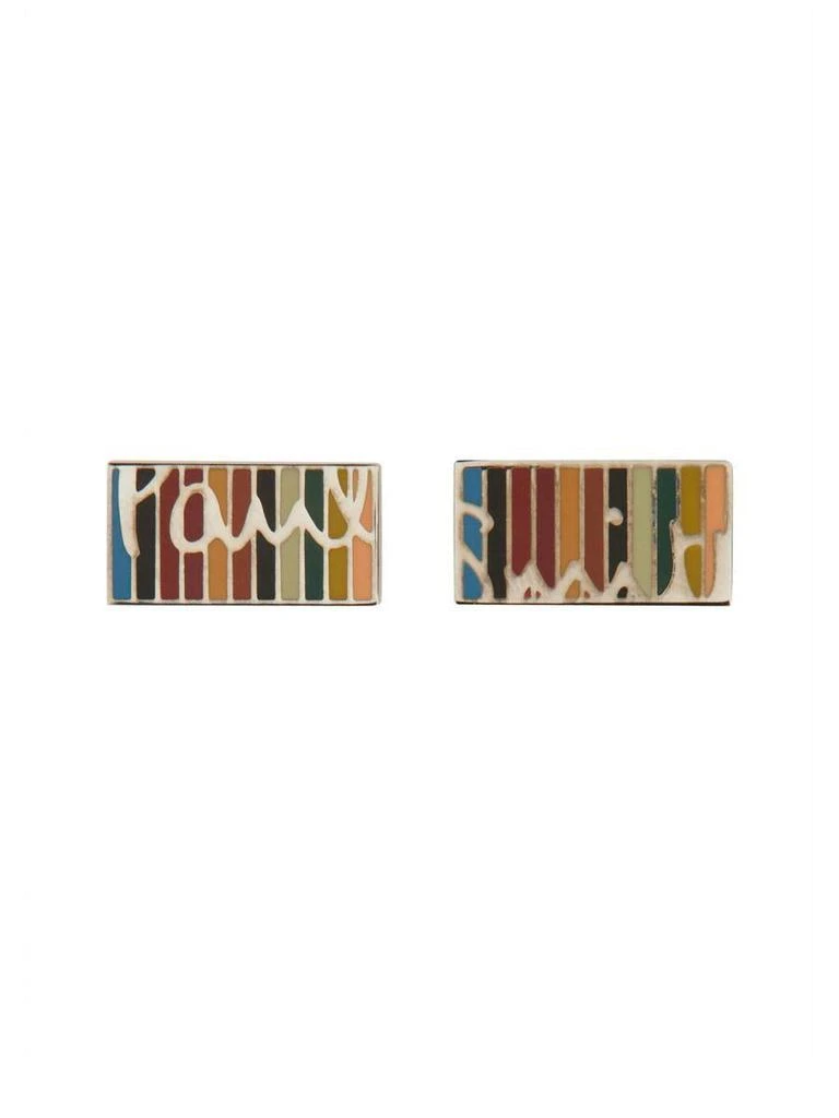 商品Paul Smith|Paul Smith Signature Stripe Cufflinks in Multicolour,价格¥772,第1张图片