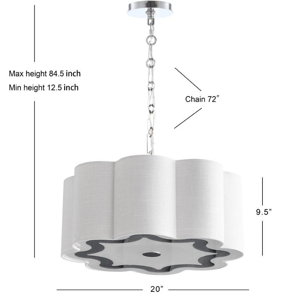 Coquille 4-Light 20" Adjustable Scalloped Shade Metal LED Pendant 商品