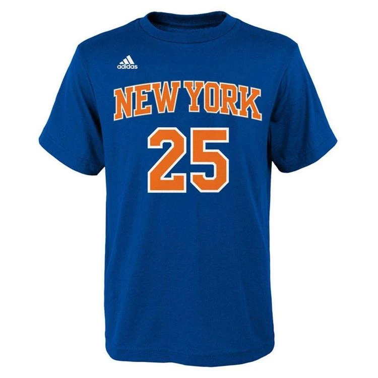 商品Adidas|Derrick Rose New York Knicks Name And Number T-Shirt, Big Boys (8-20),价格¥85,第2张图片详细描述