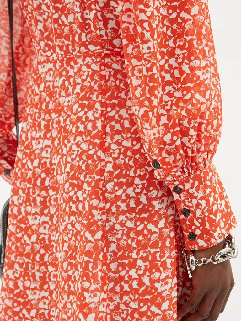 商品Ganni|Balloon-sleeve floral-print crepe midi dress,价格¥993,第4张图片详细描述