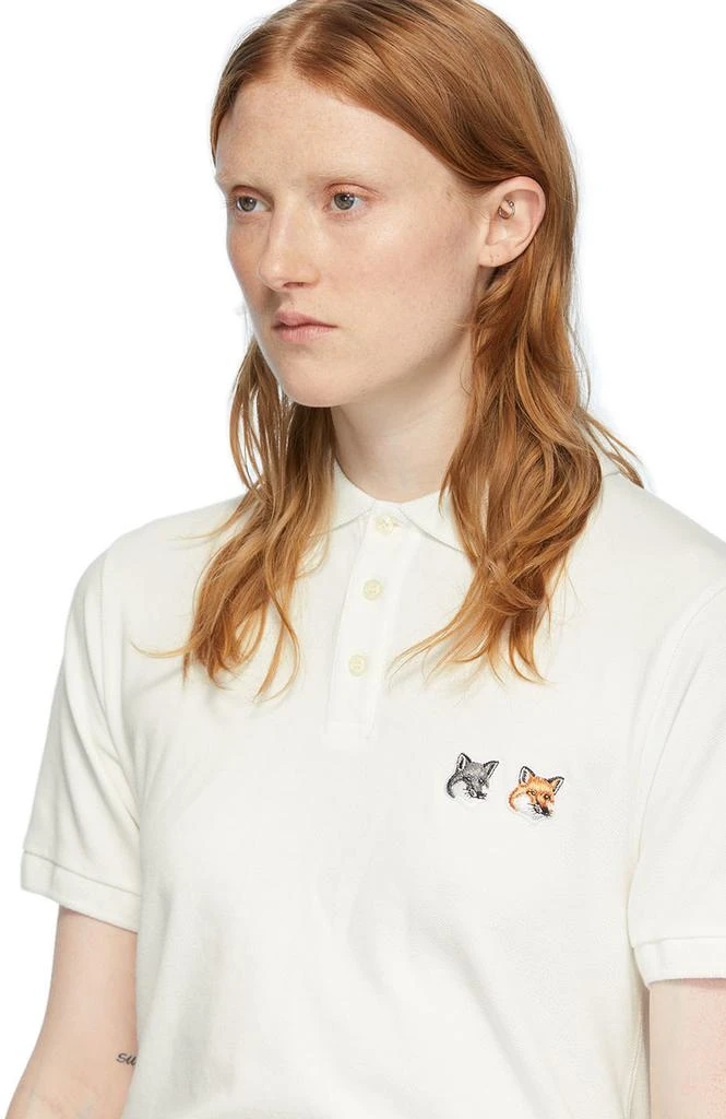 商品Maison Kitsune|Off-White Double Fox Head Polo,价格¥974,第4张图片详细描述