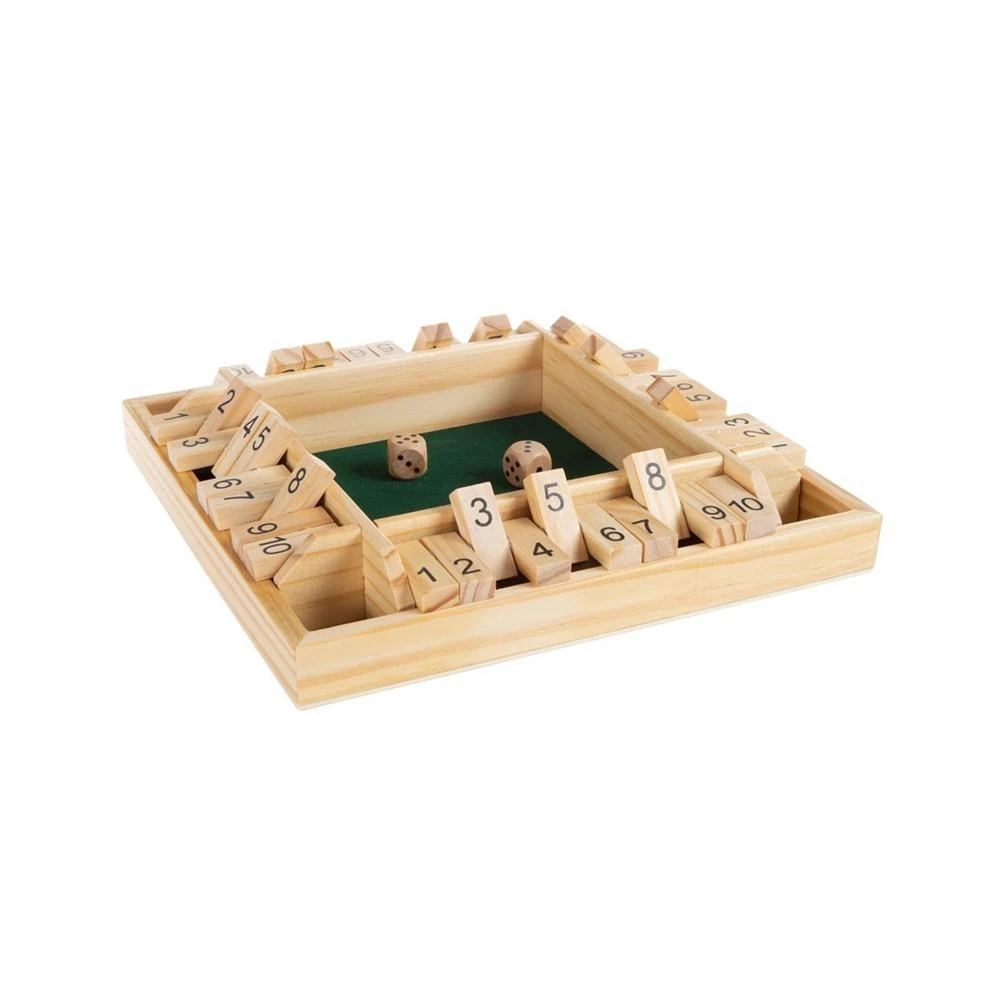 商品Trademark Global|Hey Play Shut The Box Game - Classic 10 Number Wooden Set With Dice Included-Old Fashioned, 4 Player Thinking Strategy Game For Adults And Children,价格¥256,第3张图片详细描述