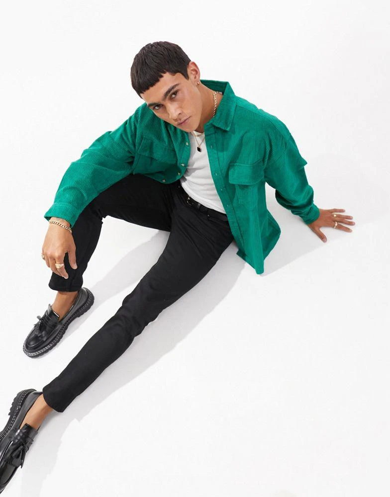 商品ASOS|ASOS DESIGN boxy oversized shirt in chunky cord,价格¥240,第2张图片详细描述