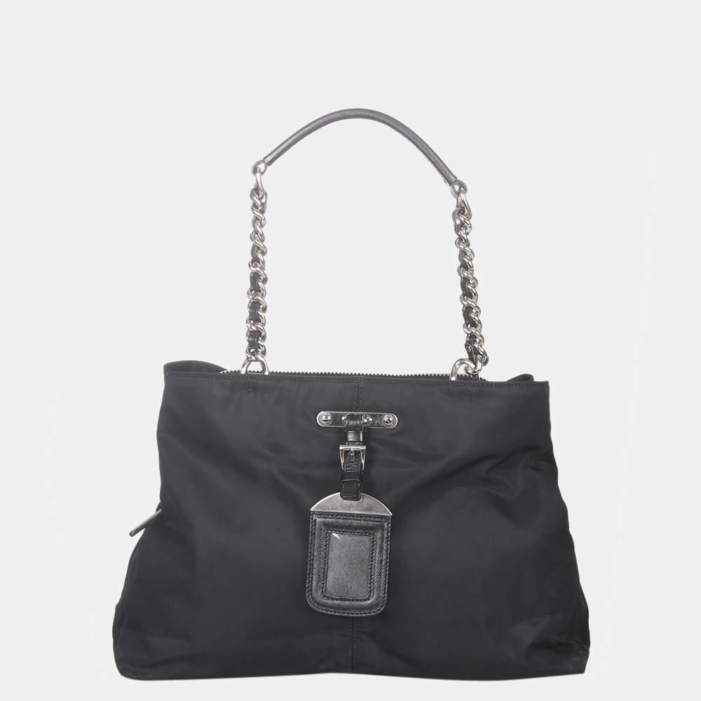 Prada Black Tessuto Chain Shoulder Bag商品第1张图片规格展示