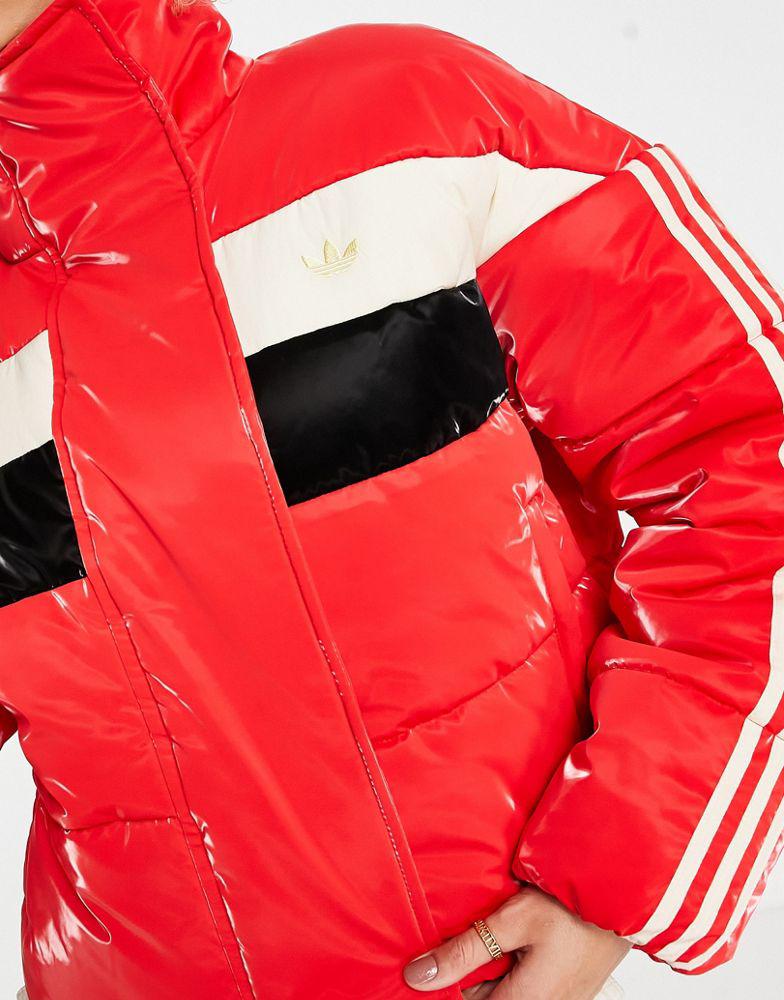 adidas Originals 'ski chic' puffer jacket in red商品第4张图片规格展示