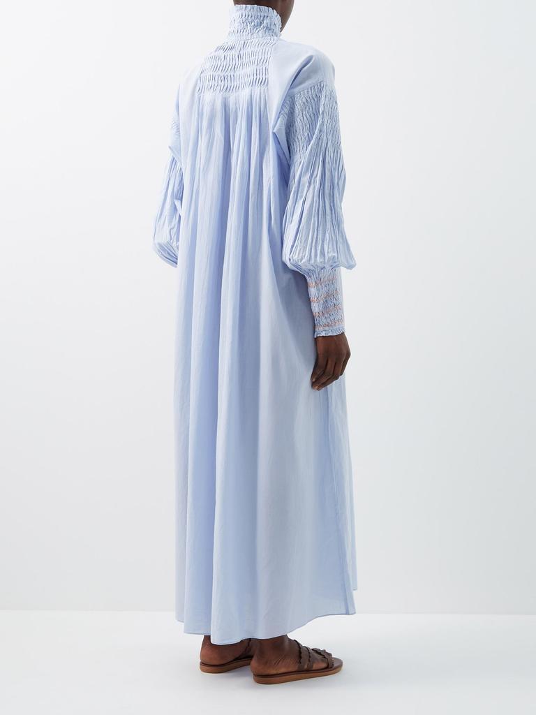 商品Thierry Colson|Guise balloon-sleeved smocked cotton maxi dress,价格¥2846,第7张图片详细描述