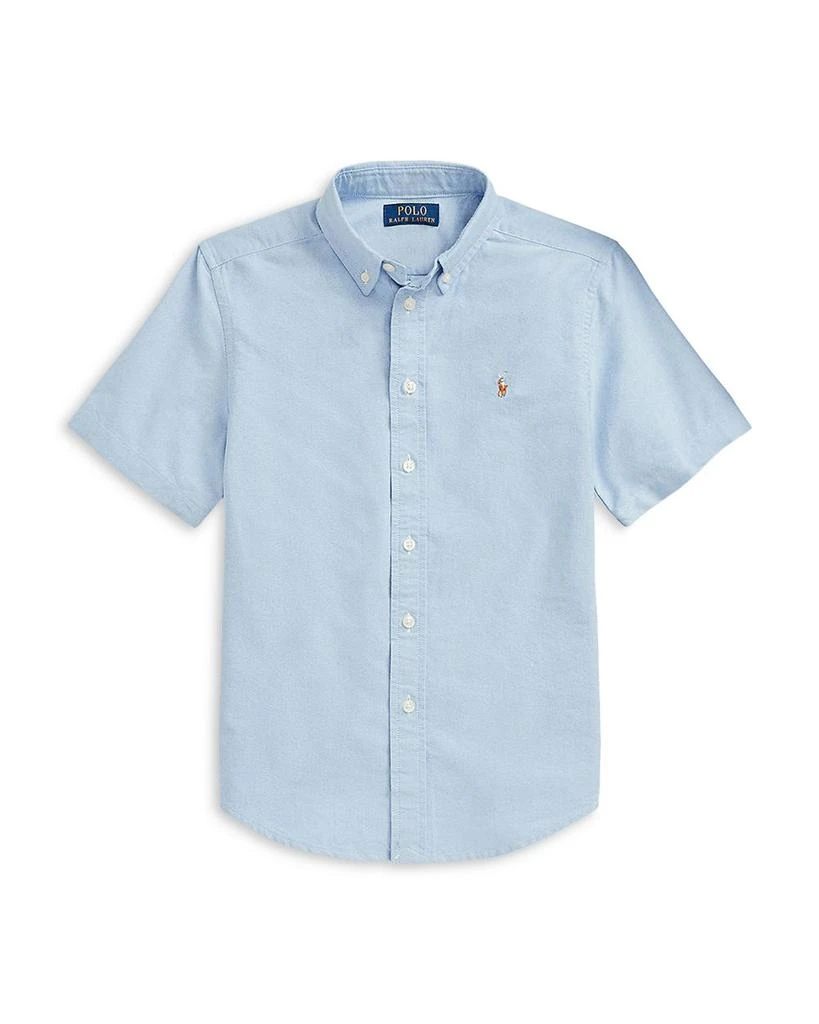 商品Ralph Lauren|Boys' Cotton Oxford Short Sleeve Shirt - Little Kid, Big Kid,价格¥282,第1张图片详细描述