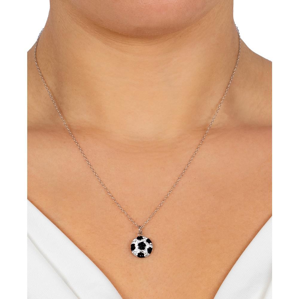 商品Giani Bernini|Crystal Soccer Ball 18" Pendant Necklace in Sterling Silver, Created for Macy's,价格¥102,第4张图片详细描述