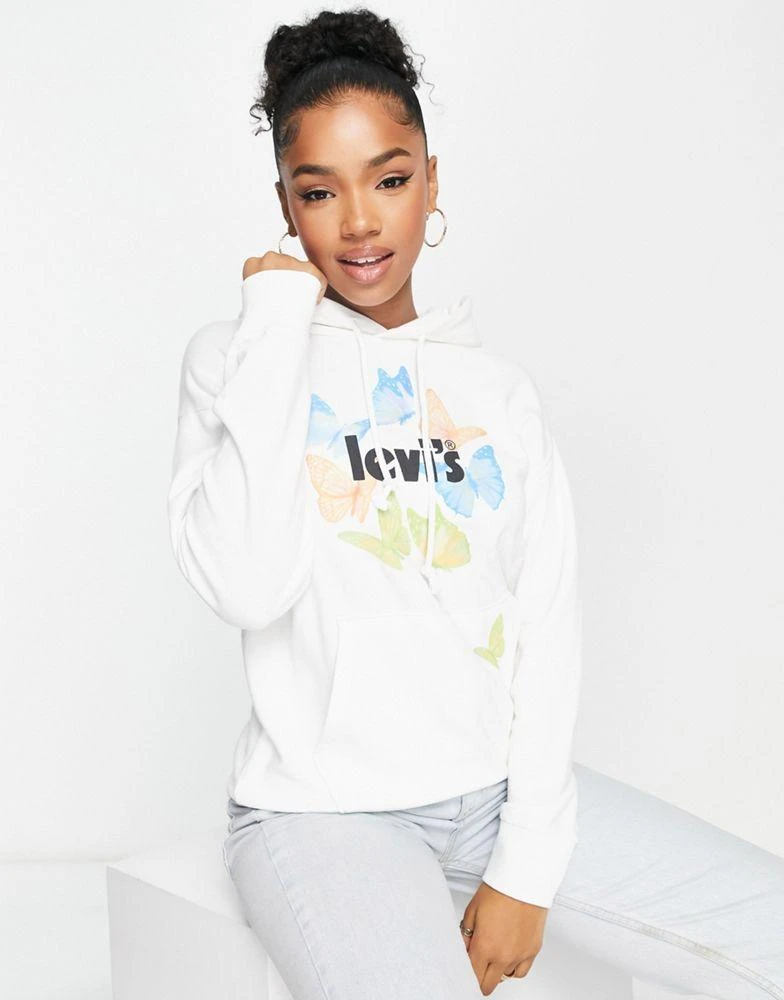 商品Levi's|Levi's butterfly graphic hoodie in white,价格¥314,第3张图片详细描述