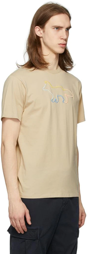 商品Maison Kitsune|Beige Rainbow Profile Fox T-Shirt,价格¥535,第2张图片详细描述