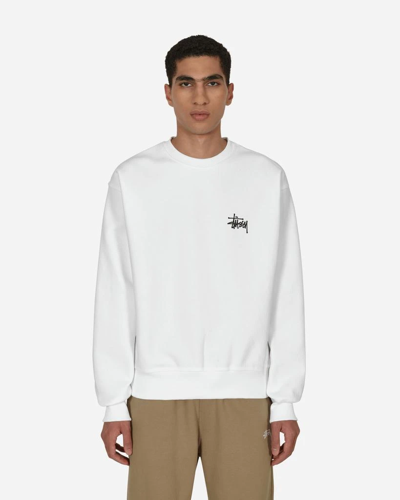 商品STUSSY|Basic Logo Crewneck Sweatshirt White,价格¥939,第1张图片