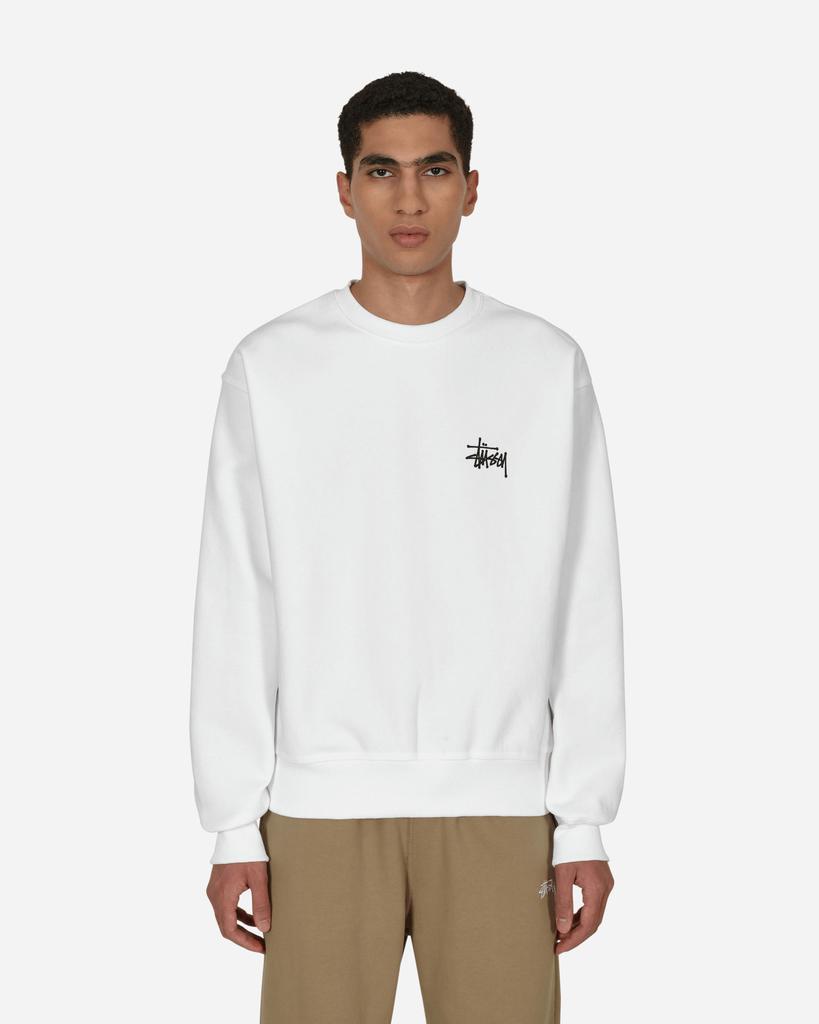 商品STUSSY|Basic Logo Crewneck Sweatshirt White,价格¥886,第1张图片