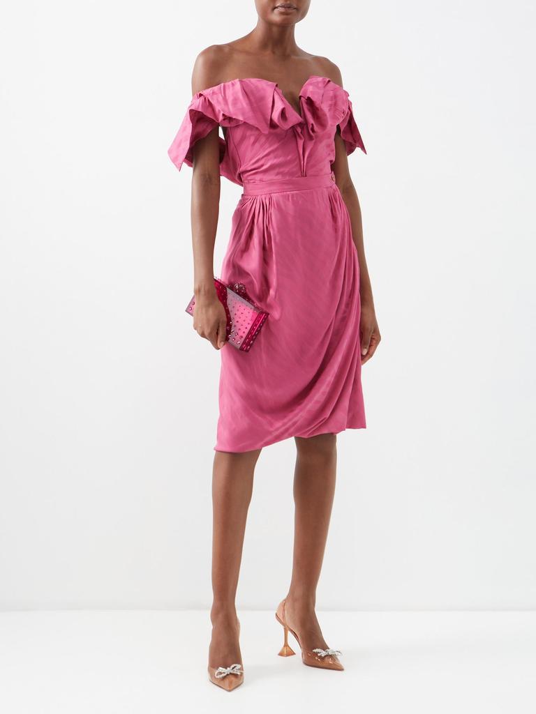 商品Vivienne Westwood|Stripe-jacquard draped skirt,价格¥4567,第4张图片详细描述