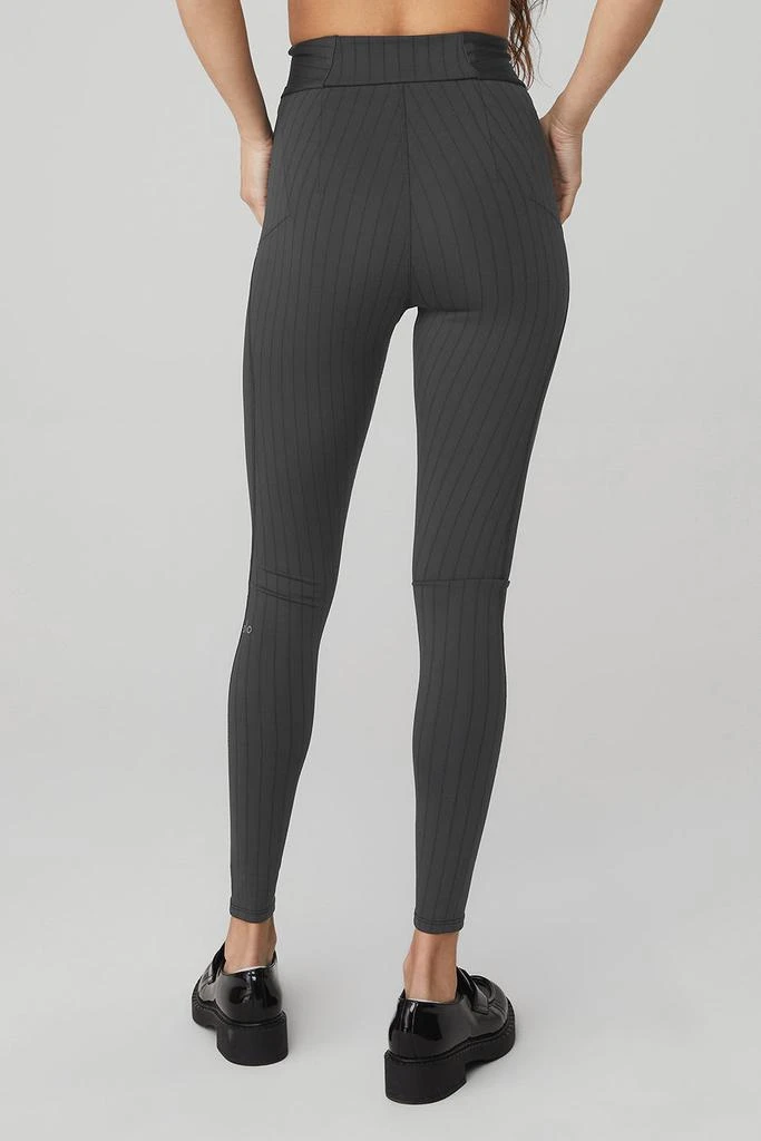 商品Alo|Pinstripe Jacquard Extreme High-Waist Legging - Anthracite/Black,价格¥983,第2张图片详细描述