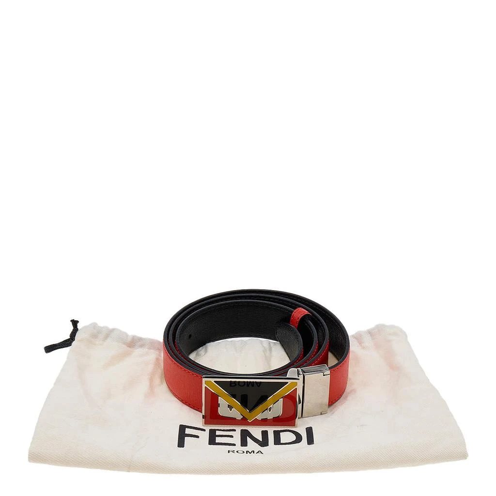 Fendi Orange/Black Leather Reversible Monster Belt 96CM 商品