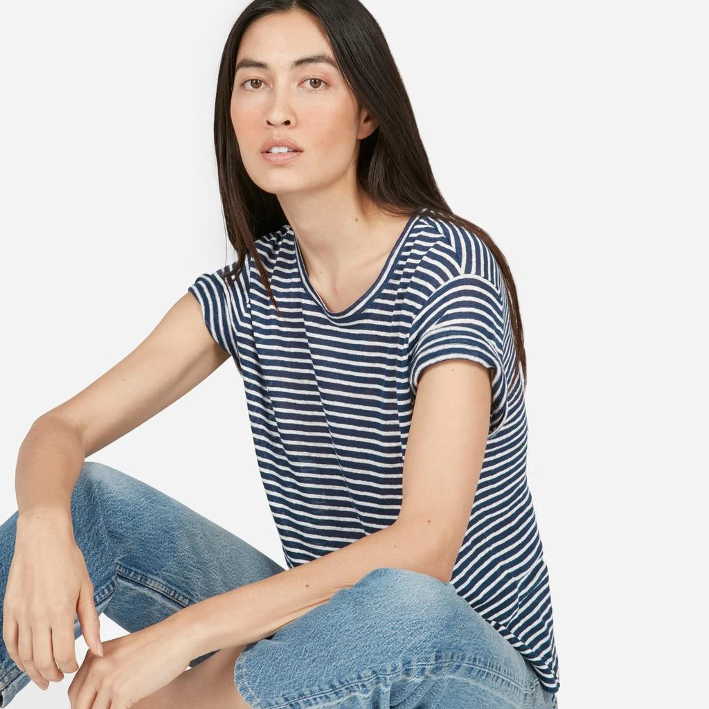 商品Everlane|亚麻方形宽松T恤-条纹,价格¥260,第4张图片详细描述