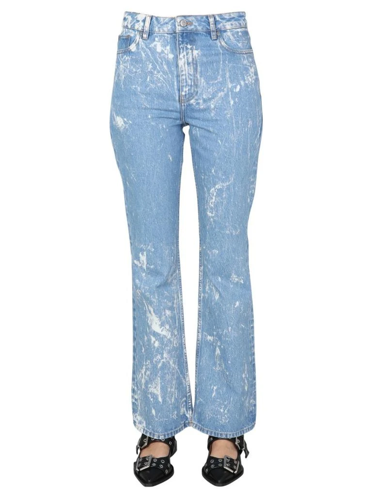 商品Ganni|Ganni Acid Wash Effect Bootcut Jeans,价格¥981,第1张图片