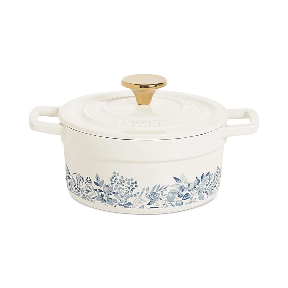 商品Martha Stewart|2-Qt. Floral 花朵珐琅铸铁锅,价格¥221,第1张图片