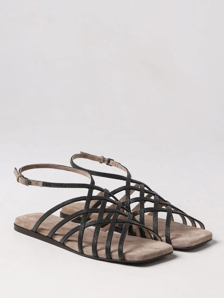 商品Brunello Cucinelli|Brunello cucinelli sandal in leather with jewel,价格¥10544,第2张图片详细描述