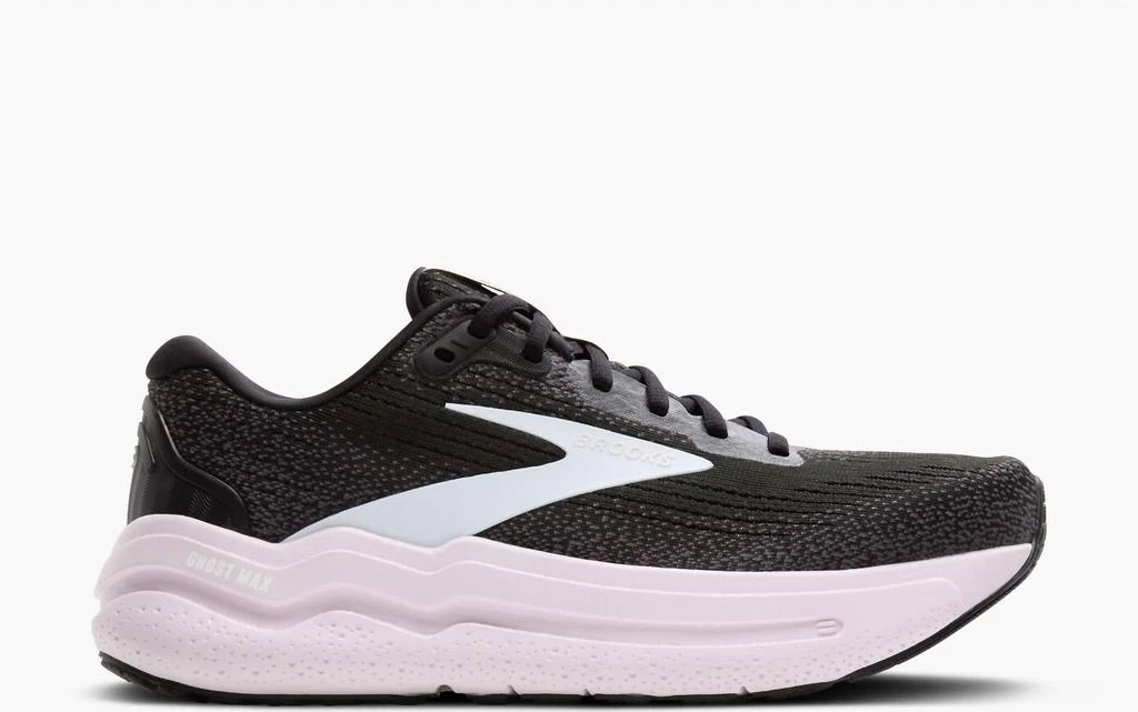 商品Brooks|Women's Ghost Max 2 Shoes In 077-Black/white/orchid Ice,价格¥938,第1张图片