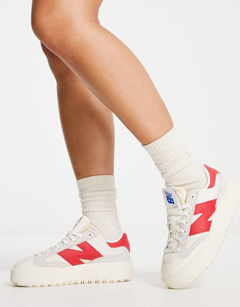 商品New Balance|New Balance CT302 platform trainers in off white and red,价格¥835,第5张图片详细描述