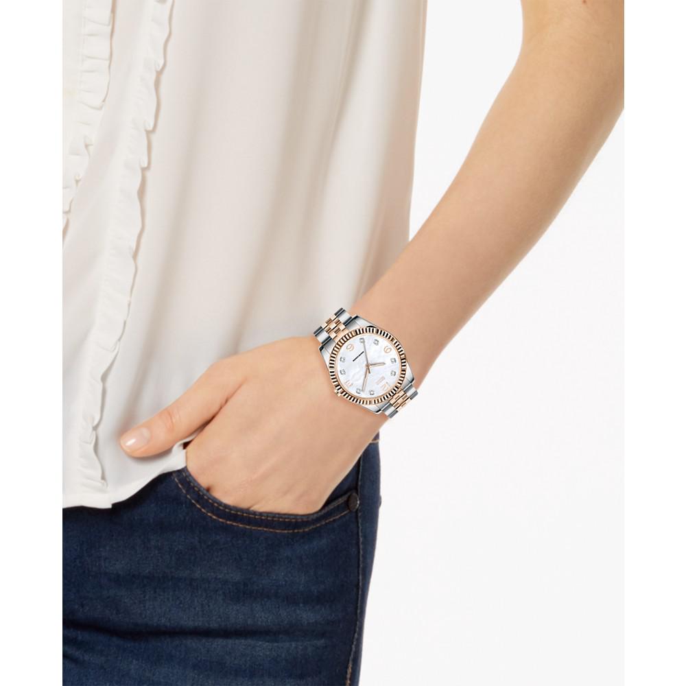 Men's Diamond-Accent Two-Tone Bracelet Watch 40mm商品第2张图片规格展示