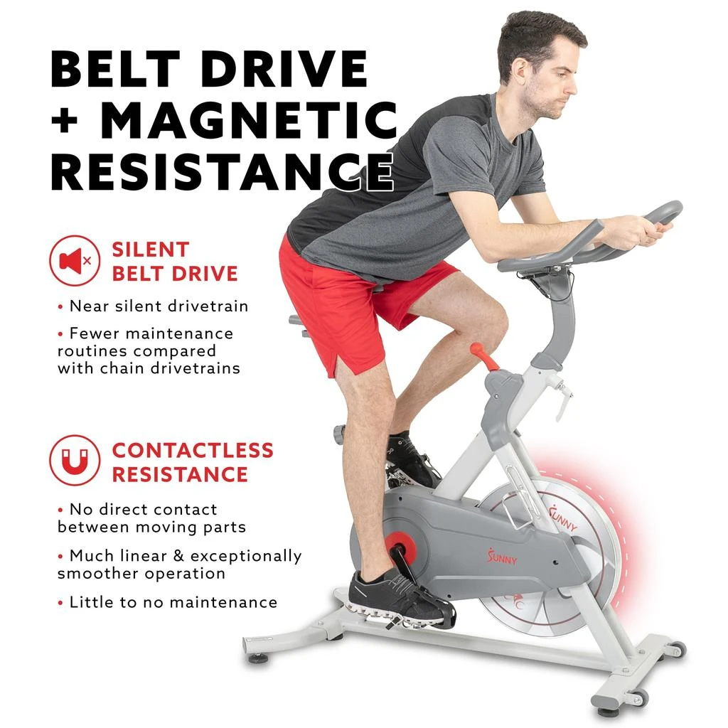 商品Sunny Health & Fitness|Sunny Health & Fitness Belt Drive Pro Lite Indoor Cycling Exercise Bike,价格¥2779,第4张图片详细描述