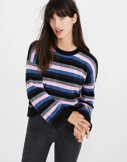 商品Madewell|Cardiff Striped Crewneck Sweater in Coziest Yarn,价格¥476,第1张图片