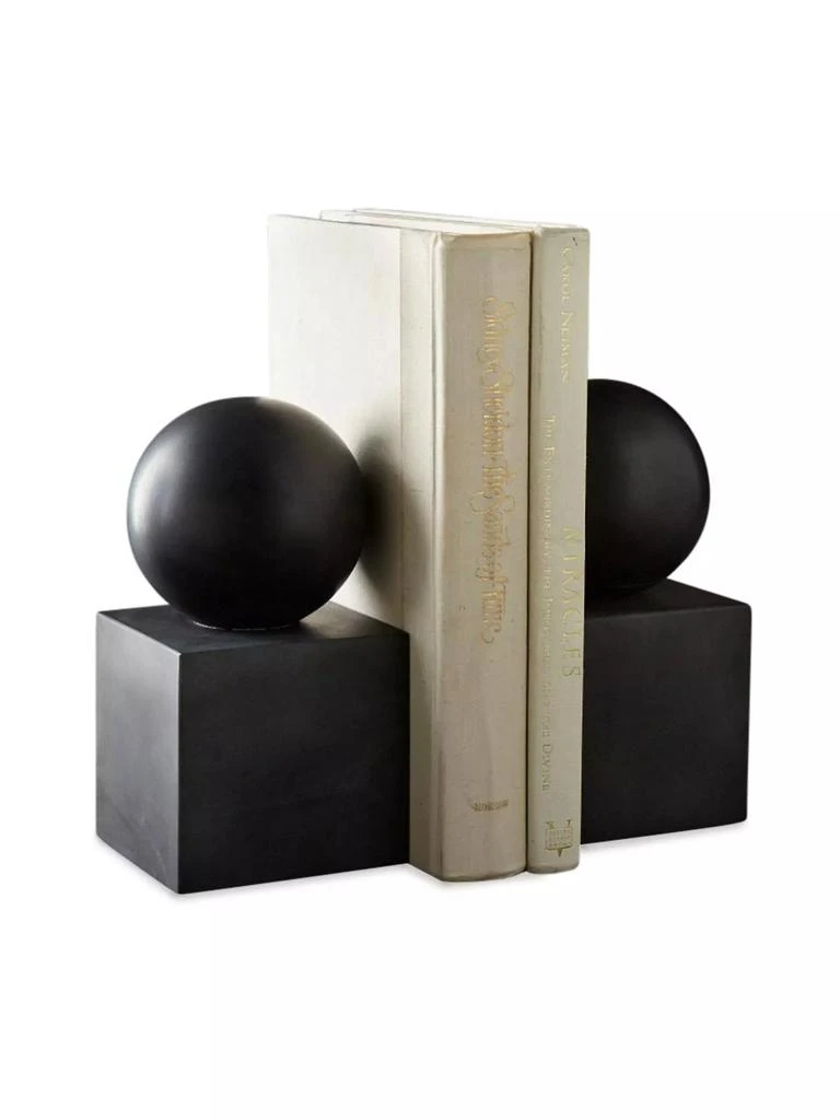 商品Marble Crafter|Apollo Marble Ball On Cube Bookends,价格¥1567,第1张图片