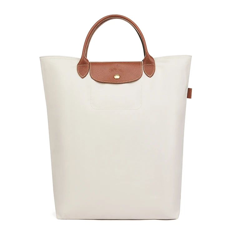 商品[国内直发] Longchamp|珑骧 Le Pliage Original系列 品牌徽标按扣开合 再生聚酰胺 托特包Tote包购物袋手提包 中号 女款 米色,价格¥1010,第1张图片
