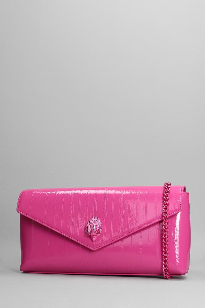 Kurt Geiger Shoreditch Envelope Shoulder Bag In Fuxia Patent Leather商品第2张图片规格展示