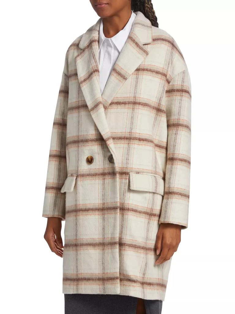 商品Ena Pelly|Plaid Wool-Blend Oversized Double-Breasted Coat,价格¥1612,第4张图片详细描述