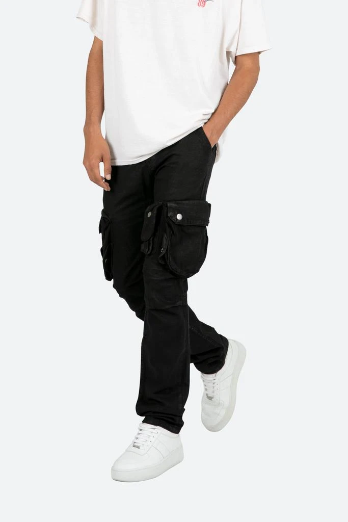 B357 Waxed Cargo Flare Denim - Black 商品