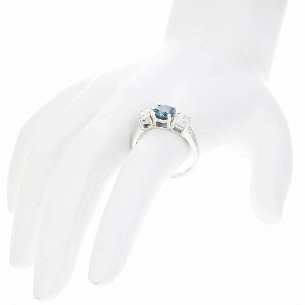 商品Vir Jewels|2 cttw 3 Stone Blue and White Diamond Engagement Ring 10K White Gold,价格¥21633,第3张图片详细描述